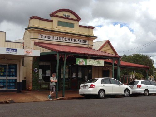 The author outside The Old Butcher Shop in North St, Childers (click to embiggen)